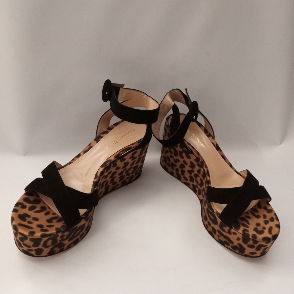 GIANVITO ROSSI Leopard Print Sandals, size 38 - Picture 8 of 9